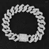 Подвесные ожерелья Ожерелье для часа браслет хип -хоп Майами Обиньте кубинскую цепь заморожена