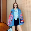 Chaquetas de mujer Harajuku Oversize Denim Oversized Patchwork Color Streetwear Cartoon Print Jean Coat Mujer Top 230325