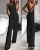 Women's Jumpsuits Rompers for Women Sexy Strapless Slim Office Lady Elegant Chic Sleeveless Black White Red Casual Romper Bodysuit 230324