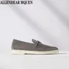 Sandalen Zomer Lopen pure zachte bodem comfortabele loafers schoenen met één voet platte kwast dames lederen kasjmier 230325