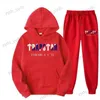 T230325Herren-Trainingsanzüge Herren-T-Shirts 2022 Marke TRAPSTAR Bedruckte Sportbekleidung für Männer 15 Farben Warmes Zweiteiler-Set Lose Hoodie-Sweatshirt-Hosen Jogging