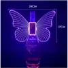 RGB Color LED stroboscope baton Buton Butterfly Wings Lampes champagne LED Sparkler Light Flash Stick Stick Service Bottle Topper Light