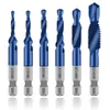 Hex Shank Titanium Plated HSS Screw Thread Metric Tap Drill Bits Machine Compound M3 M4 M5 M6 M8 M10 Hand Tools