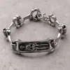 Charm Armbänder Haolynjoy Polished Edelstahl Herrenschädel Knochengelenk Verbindung Armband Punkstil Schmuckzubehör