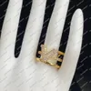 Designer Ring V Diamond Wedding Rings for Women Fashion smycken Förlovningsring