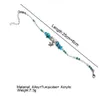 Boho Hadmade Starfish Anklet for Women Adjustable turquoise Charm Beads Anklets Bracelets Fashion Summer Foot Jewelry Wholesale