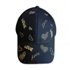패션 편지 자수 곡선 챙 챙는 야구 모자 모자 여가 일몰 보호 모자