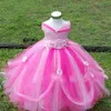 Girl's jurken 2-8y bloemenmeisje Princess Kid feest Pageant Wedding Bruidsmeisje Tutu Roze lavendel Kinderen voor meisjes PT153 Y2303