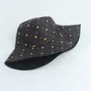 Wide Brim Hats New Dollar symbol Print Blk Bucket Hats Harajuku Hip Hop Cap Bob Chapeau Men Women Summer Fisherman Hat P230311