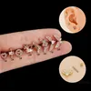 Nez Anneaux Goujons 1Pc Acier Les Deux Côté Vis Pistolet Forme CZ Aile Labret Cartilage Piercing Dos Plat Lèvre Monroe Tragus Boucle D'oreille Corps Juif 230325