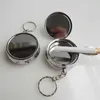 New Hot Mini Outdoor Round Cigarette Keychain Posacenere portatile Posacenere da tasca in lega Posacenere di cenere Portachiavi Moda