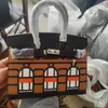 designer Dinner bag 2023 New French daytime snow house sewn outside the Ep leather with crocodile pattern 25cm