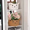 Boîtes De Rangement Bacs Mignon Chat Panier De Rangement Coton Tissé Organisateur De Bureau Panier Chat Coton Jute Paniers De Rangement Décoratifs Pour Jouets Maison Organisateur P230324