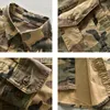 Chemises décontractées pour hommes Américain Tendance Camouflage Style Militaire Multi Poche Cargo Chemise Hommes Vintage Combat En Plein Air Chemisier À Manches Longues