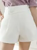 Shorts pour femmes Seoulish Summer Button Shorts de costume pour femmes Taille haute Shorts à jambes larges Solide Casual Lâche Élégant Femme Pantalon 230325