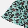 Men's Casual Shirts Sexy Leopard Print Mens Hawaiian Summer Short Seleeve Quick Dry Beach Men Holiday Aloha Rock Party 230325