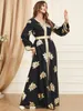 Vêtements Ethniques Eid Robe Musulmane Abaya Femmes 2 Pièces Ensemble Maroc Robes De Soirée Ramadan Moubarak Ceinture Caftan Robes Maxi Abayas Robe Élégante 230324