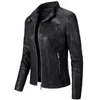 Women's Jackets Stand Collar Motorcycle Female Autumn Winter Fleece PU Leather Slim Fit Short Coat Femme 230324