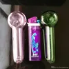 Couleur des narguilés avec un tuyau de logo Bongs en verre en gros, tuyaux d'eau en verre de brûleur à mazout, accessoires de tuyau de fumée