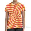T-shirt da uomo Spiral Circles Pattern T-shirt da uomo arancione rossa T-shirt da donna con stampa all over Fashion Girl Boy Tops T-shirt a maniche corte