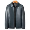 남성용 가죽 가짜 YN2285 겨울 옷깃 다운 재킷 패션 캐주얼 흰색 오리 라이너 가득한 따뜻한 검은 호수 블루 두꺼운 코트 230324