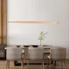 Lampadari Lampada a sospensione a LED Nordico moderno Semplice Sala da pranzo in legno Lunga striscia Famiglia Soggiorno Bar extra luminoso Lampada da appendere giapponese