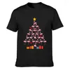 Heren t shirts kerstboom flamingo xmas vakantie shirt anti-rimpel outfit katoen streetwear o-neck gebreide grappige casual