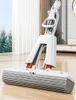 Mops Collodion Mop Foldable Water Free Hand Washing Squeeze Cotton Head Replace Home Tiles Wood Household Cleaning Wringer Mopping 230324