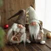 Decoratieve objecten Figurines Kerstmits Decoratie Zweeds kabouter Ploush ornament Tomte Santa Elf Dwarf Doll voor Thanksgiving Christmas Decorations 230324