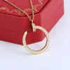 Collier pendentif design collier amoureux bijoux hommes et femmes double anneau plein diamant deux rangées de diamant pendentif amour collier amoureux cadeaux
