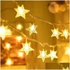 Energy Storage Battery Strings Stars Fairy String Light 3 M 20Led Flexible Twistable Constant Bright Ip54 Waterproof For Yard Garden Dhr5G