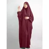 Ubranie etniczne Eid z kapturem muzułmańskie kobiety Hidżab sukienka modlitewna Pełna okładka Ramadan Suknia Islamska Nikab Dres 230324