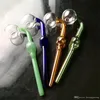 Hookahs New color bones curved pot Wholesale Glass Bongs, Oil Burner Glass Water Pipes, Smoke Pipe