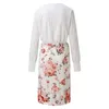 Tweede stuk jurk elegant pak voor vrouwen feestkokset silm fit lange mouw print trekstring shirred mujer robe femme 230325