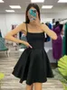 Casual Dresses Sexy A Line Party Dress Women High Waist Lace Up Fit And Flare Evening Wear Club Fashion Female Clothing 2023 Arrivals