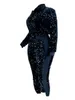 Women's Plus Size Pants LW Sequined Zipper Design Set Glitter Silver Party Two Piece Women Club Night Outfits Fashion suit 230324