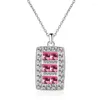 Colares pendentes NL-00053 2023 em jóias de jóias prateadas colar quadrado colar de cristal do dia feminino 1 item de dólar