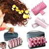 Hårrullar Högkvalitativ 10 PCSSet Electric Roll Tube uppvärmd rull Curly Styling Sticks Tools med fall 230325