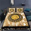 Sängkläder sätter lyx 3D Golden Baroque Style Print 23st barn Bäddsuppsättning Bekväm täcke omslagskudde Hemtextil drottning och kung storlek 230324