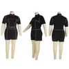 Robes de grande taille col roulé manches courtes Shorts ensembles style décontracté femmes vêtements mince noir deux pièces ensemble 4xl vente en gros livraison directe 230307