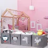 Storage Boxes Bins Cube Linen Folding Storage Box Kids Toys Organizer Foldable Storage Baskets Boxes for Shelf Clothes Toys Books Nursery Office P230324