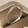 ジュエリーかわいいビクトリアウィックラグジュアリージュエリー925 Sterling Sier Corss Band Pave White Sapphire CZ Diamond Women Party Rings for DH8V0