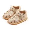 First Walkers Summer Baby Shoes Ragazzi First Walking Neonati Sandali Scarpe da bambino Prewalkers Pu Zoccoli in pelle Appartamenti Tinta unita 230325