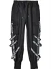 Mäns byxor harajuku Black Hip Hop Men band lastbyxor Techwear japanska emo alt byxor jogga street overzied hippie gothic joggar w0325