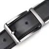 أحزمة حزام للرجال Tomye PD22S001 عالي الجودة مزدوجة الجانبين استخدام أسود بني كوسكين جلود دبوس دبوس الخصر حزام غير رسمي