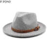 Stikte rand hoeden vintage wol zacht vilt fedora voor mannen vrouwen herfst winter gebogen trilby jazz gentleman feestjurk cap 230325