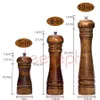 Kvarnar Salt och pepparfabriker Solid Wood Pepper Mill med stark justerbar keramisk kvarn 5 "8" 10 " - Köksverktyg av Leeseph 230324