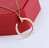 Jewelry Necklaces Full cz Stainless Steel Love 2/3 Rings Necklace Pendants Fashion Choker Necklace Women Men Lover Neckalce Jewelry Gift Pendant a88