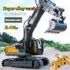 ElectricRC Car YIGONG Kids Simulation 11 Channel Alloy Remote Control Excavator Toy Electric Large Engineering Gifts 230325