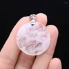 Charms Reiki Healing Crystal Pendant Round Natural Stone Clear Quartz For Jewelry Making DIY Necklace Accessories Wholesale Lots